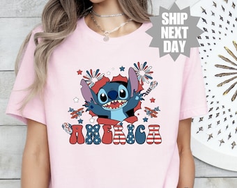 Disneyland T-Shirt, Disney Stitch America Shirt, Funny Disney Shirt, Stitch Disney Shirt, Disney T-Shirt, Stitch Gift Shirt, Lilo And Stitch