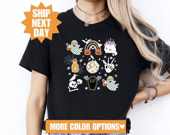 Frauen Halloween T-Shirt Lustiges Geschenk, Halloween Schädel T-Shirt, Halloween-Geist Sweatshirts, Kürbis-Liebhaber T-Shirt, Halloween Boo Sweatshirt