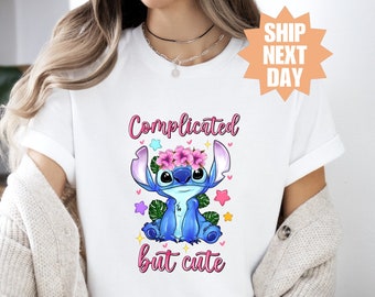 Słodka koszulka Disney, skomplikowana, ale słodka koszulka Stitch, słodka koszulka Stitch, koszula Disney Stitch, słodka koszulka Lilo i Stitch, koszula Disneyland