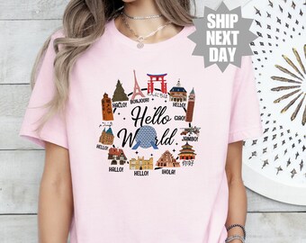 World Traveler Shirt, World Languages Hello Shirt, Hello World Shirt, Travel Lover Shirt, Disney Small World Hello T-Shirt, Family Vacation