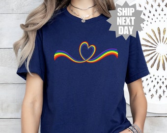 Transgender Rainbow, LGBTQ T-Shirt, Pride T-Shirt, LGBTQ Pride T-Shirt, Love is Love Rainbow T-Shirt, LGBTQ Rainbow Heart Symbol T-Shirt
