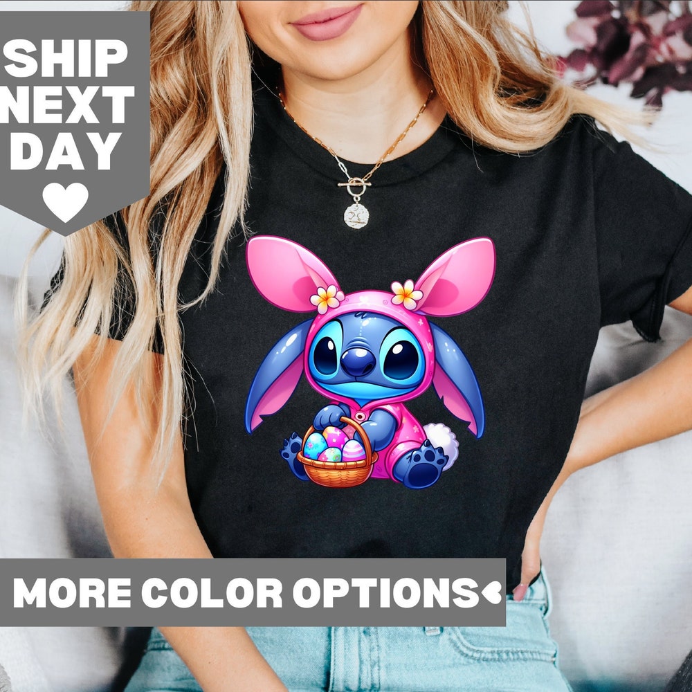 Disney Easter Gift, Disney Stitch Easter Shirt, Disney Easter Shirt, Disneyland Easter Shirt, Cute Stitch Easter Shirt, Happy Easter Shirt Teesummer