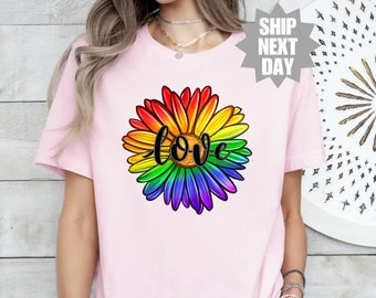 Human LGBT T-Shirt, Daisy Pride Shirt, Pride Love Shirt, LGBTQ Pride T-Shirt,  Love Is Love Shirt, Pride Month T-Shirt, Equal Rights T-Shirt