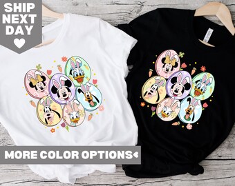 ディズニー イースター シャツ、ユニセックス ディズニー イースター デー T シャツ、ディズニー キャラクター イースター スウェットシャツ、ディズニー イースター エッグ シャツ、ディズニー ファミリー イースター