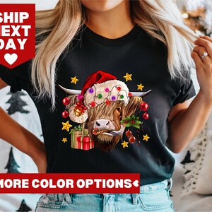 Cute Cow Christmas Shirt, Christmas Gift, Christmas Light Shirt, Merry Christmas Shirt, Gift For Christmas, Christmas Shirt, Animal Lover T