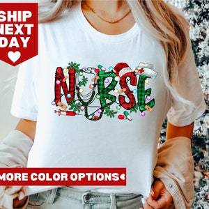 Christmas Nurse T-shirt, Gift Ideas For Nurse, Holiday Shirt, Merry Christmas Tee, Cute Tee For Christmas, Nurse Crew Tshirt, Nursing Outfit