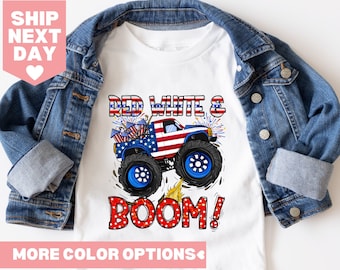 Red White and Blue Boom Shirt, 4th of July Toddler Shirt, Patriotic Shirt, Fourth of July Tee, American Flag Shirt, Freedom Shirt, Holiday