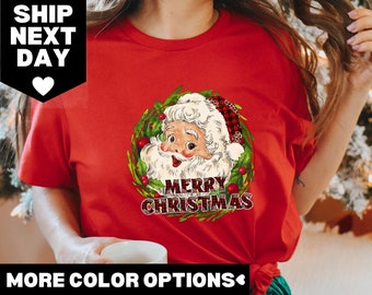 Cheerful Santa Shirt, Vintage Santa Claus Graphic Tee, Santa Merry Christmas Shirt, Christmas Women Men Gift, Classic Christmas Sweatshirt