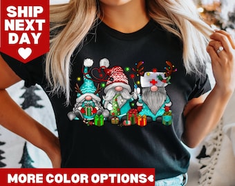 Christmas Nurse Shirt, Nurse Gnome Shirt, Nurse Christmas Shirt, Christmas Nursing Shirt,Nurse Gnomes Christmas Tee, Christmas Gnomes Shirt