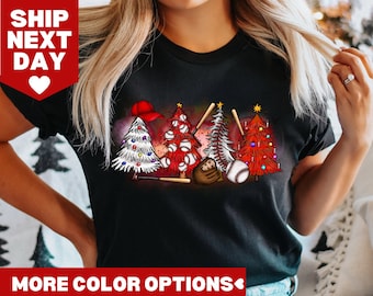 Baseball Themed Christmas Shirt, Christmas Tree T-Shirt, Christmas Gift For Baseball Lovers, Merry Christmas Shirt, Christmas Party T-Shirt