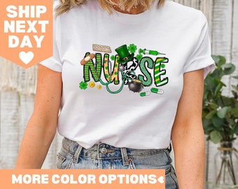 St Patrick's Day Nurse Tee, Shamrock Nurse Shirt, Lucky Nurse Shirt, Saint Patrick Day Shirt, Lucky Nurse Gift, Nurse St Patricks Day Shirt