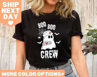 Maglietta Boo Boo Crew, Maglietta di Halloween per infermiere, Maglietta autunnale per infermiere, Maglietta da infermiere spettrale, Regalo per infermiere, Maglietta da infermiere con zucca, Maglietta da infermiere Crew
