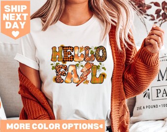 Koszulka Hello Fall, Koszulka Love Fall, Słodka koszulka jesienna, Słodka bluza jesienna, Koszula dyniowa, Koszula Święto Dziękczynienia, Koszula jesienna, Bluza dyniowa