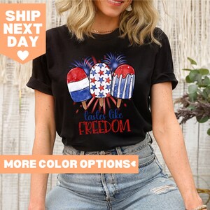 Tastes Like Freedom, Freedom Ice Cream Shirt, Happy 4th of July Shirts, Independence Day Sweatshirt, 4th of July Gifts, Red White Blue Shirt