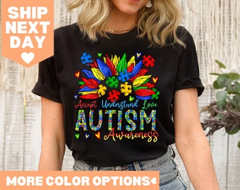 Accept Love Understand Autism Awareness Shirt, Autism Awareness Shirts, Puzzle Piece Tee, Autism Shirt, Mental Health Shirt, Autism Support