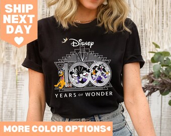 Chemise 100e anniversaire Disney, chemise Disney 100 ans de merveille, chemise Disney 100e, chemise Mickey et ses amis, chemise voyage en famille Disney 2023