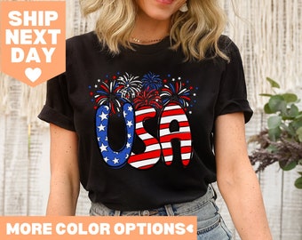 USA Flag Shirt, 4th of July Shirt, Big USA Shirt, Usa Shirt, American Patriotic Shirt, Fourth of July Tee, Red White and Blue, Independence
