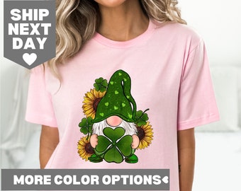 Gnome Holding Lucky Shamrock Shirt, St Patricks Day Gnome Shirt, Shamrock Shirt, Gnome Shirt, Saint Patricks Day, Family Matching Shirt