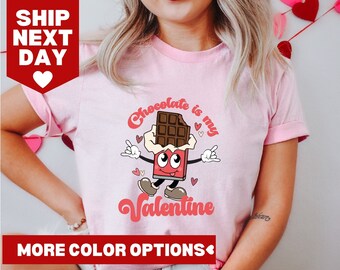 Maglietta Chocolate Is My Valentine, Maglietta carina di San Valentino, Maglietta di San Valentino, Maglietta di San Valentino, Maglietta di San Valentino al cioccolato, Regalo di San Valentino