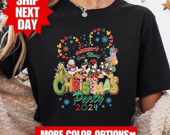 Mickey&#39;s Very Merry Christmas Party 2024 Shirt, Disney Family Matching shirt, Mickey Mouse Tee, Disney Xmas Party T-shirt, Holiday T-Shirt