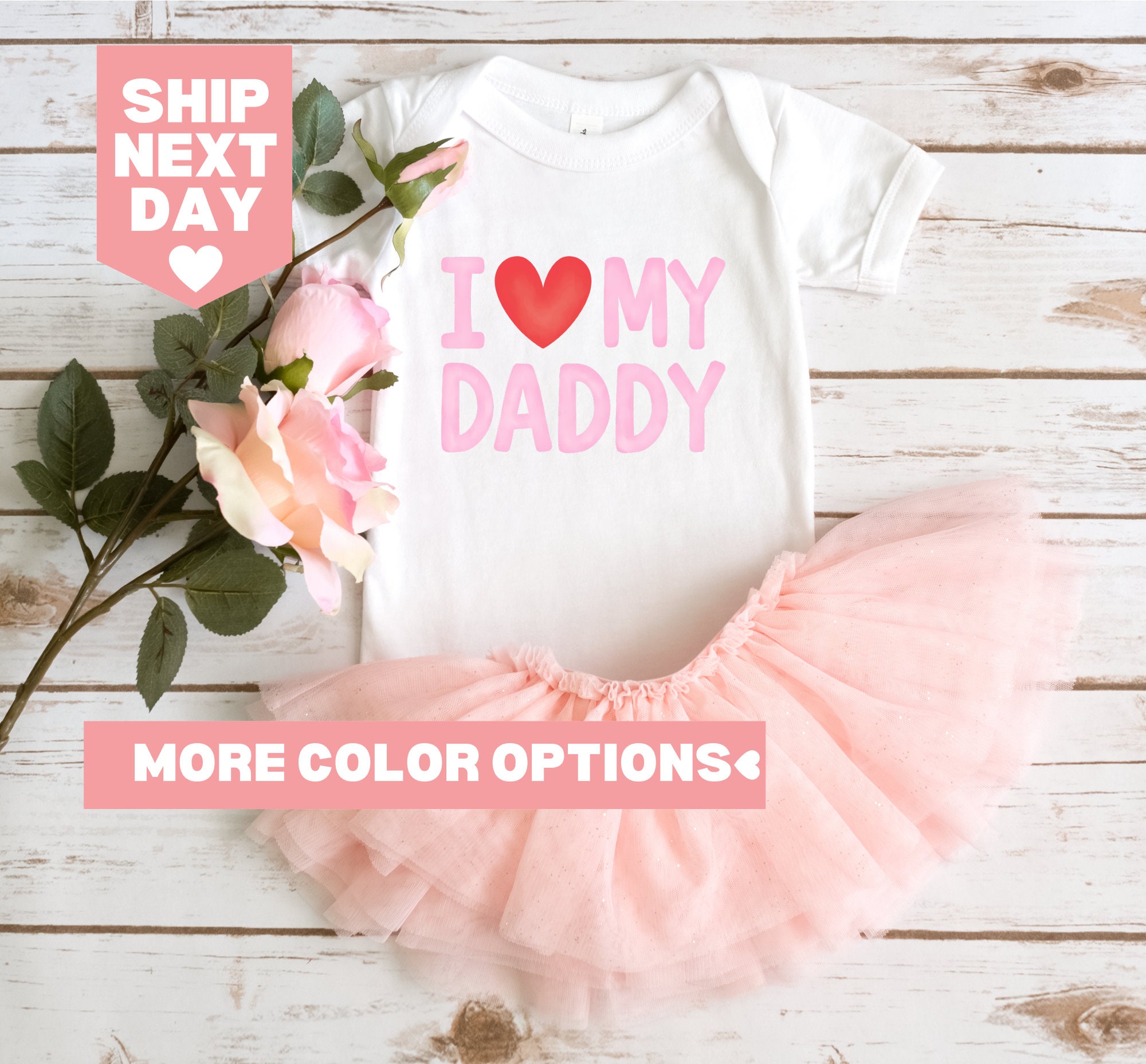 Cute I Love My Daddy Shirt, Happy Fathers Day Shirt, Daddy Shirt, Cute Baby Shirt , I Love My Daddy Shirt, Daddy Baby Shirt, Gift for Dad