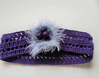 OOAK retro style crochet warm crochet headband