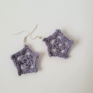 Handmade Crochet Dangle Earrings: Cotton Knit Jewelry