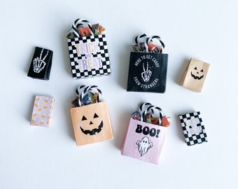 Mini Trick or Treat Bag - Miniature Halloween Printable - 1/12 Scale Digital Download