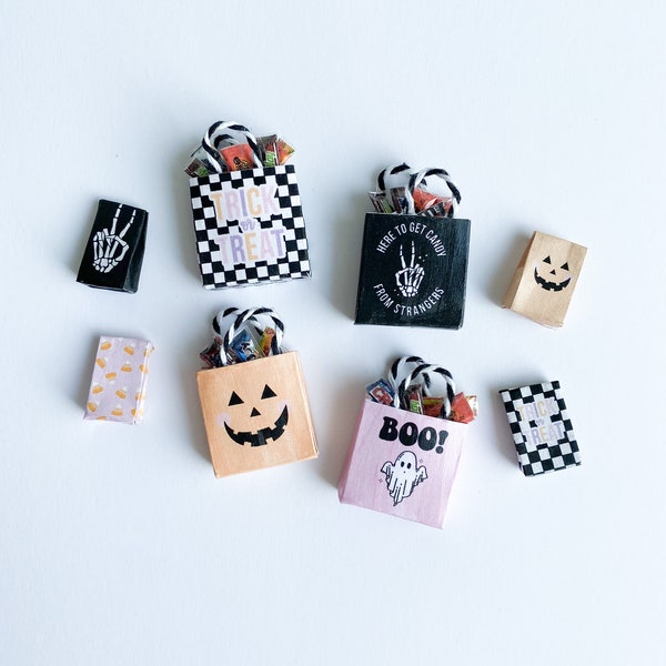 Mini Trick or Treat Bag - Miniature Halloween Printable - 1/12 Scale Digital Download