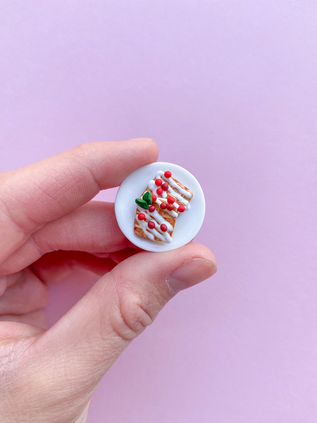Miniature Gingerbread Waffles Dollhouse Christmas Breakfast Etsy