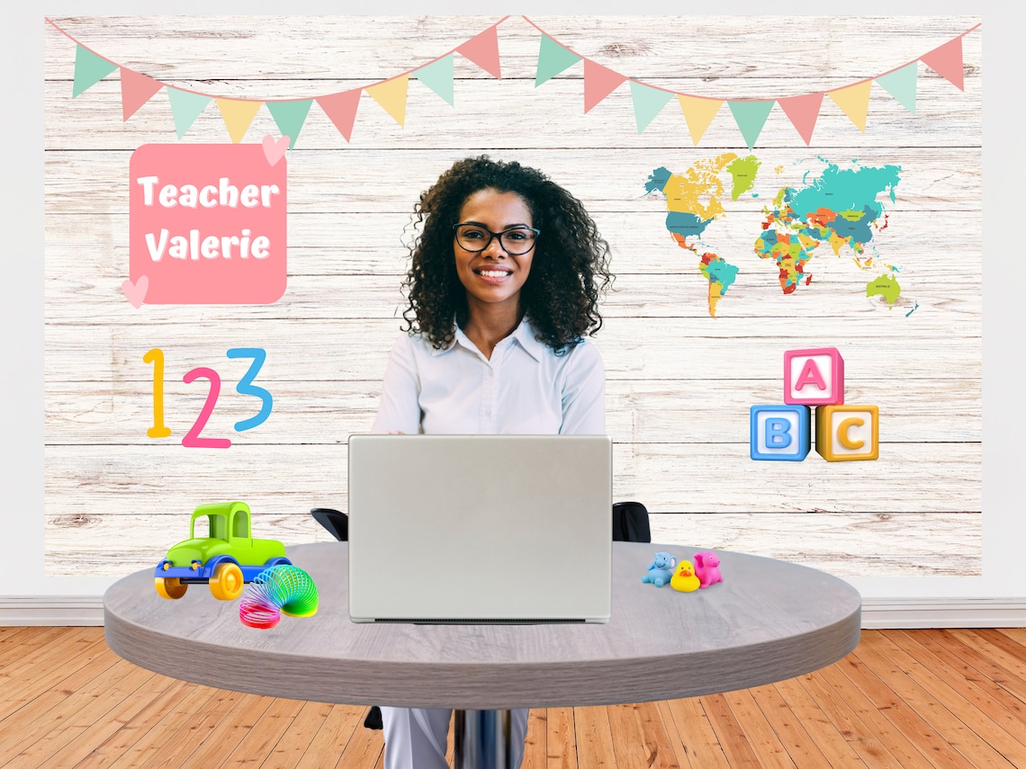 Online Teaching Background Custom Backdrop for Teachers - Etsy