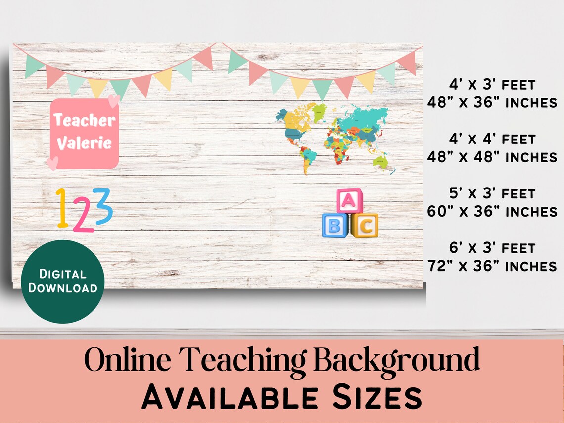 Online Teaching Background Custom Backdrop for Teachers - Etsy