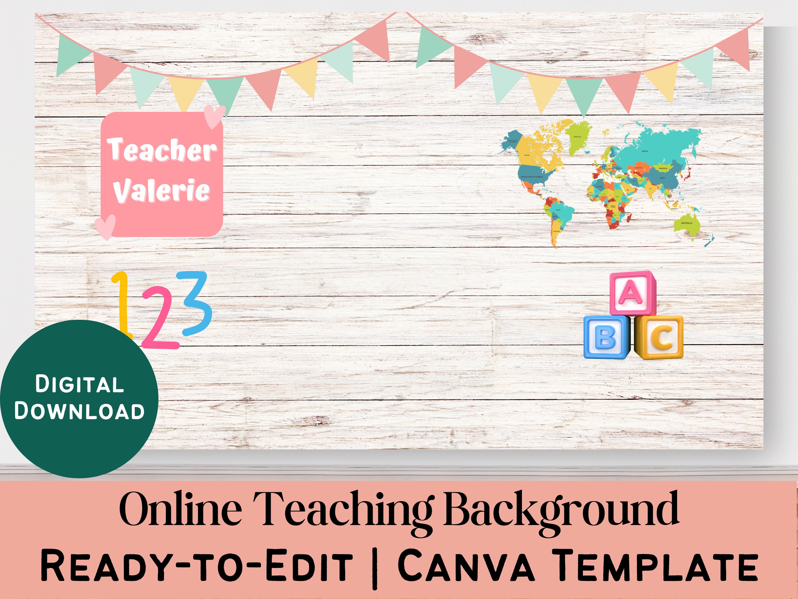 Online Teaching Background Custom Backdrop for Teachers Etsy