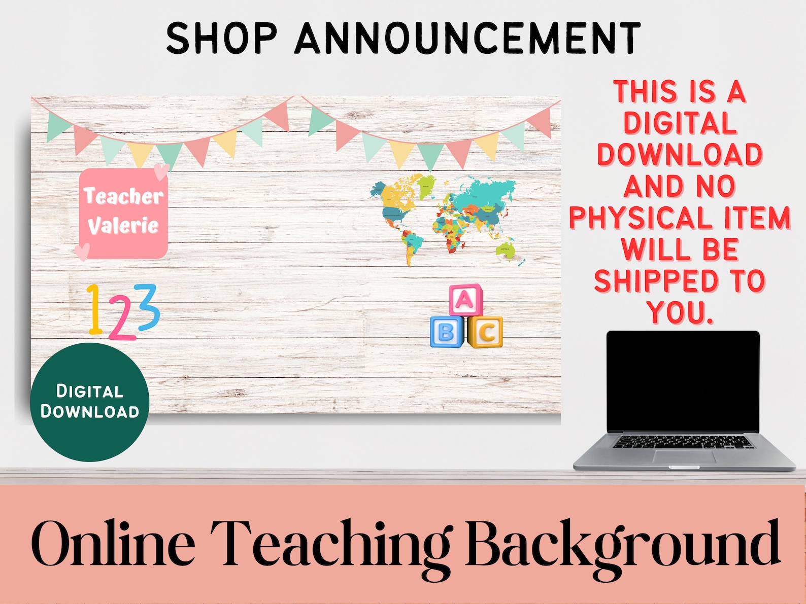 Online Teaching Background Custom Backdrop for Teachers - Etsy