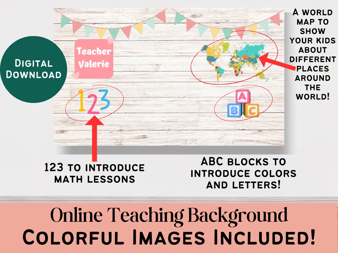 Online Teaching Background Custom Backdrop for Teachers Etsy