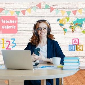 Online Teaching Background Custom Backdrop for Teachers - Etsy