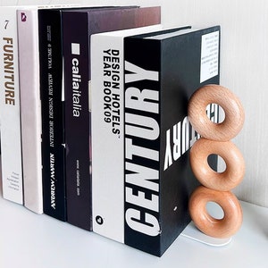 Cute Donuts Bookends, Decorative Book Ends for Desk, Heavy Duty Book Stoppers, Ideal Reading Gift