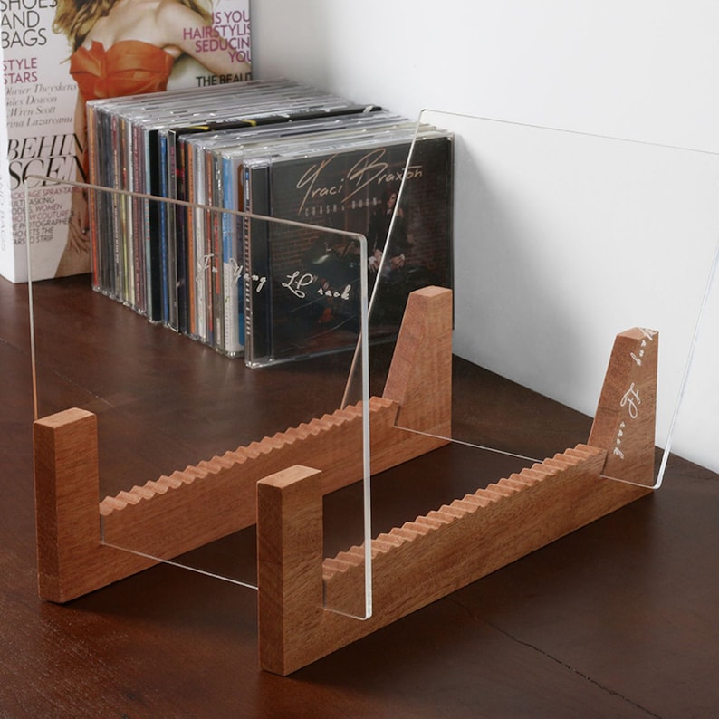 Customizable Wooden Vinyl Record Storage, Vinyl Storage Holds 22 Vinyls Records, Stylish Record Holder with 22 LP Capacity image 5