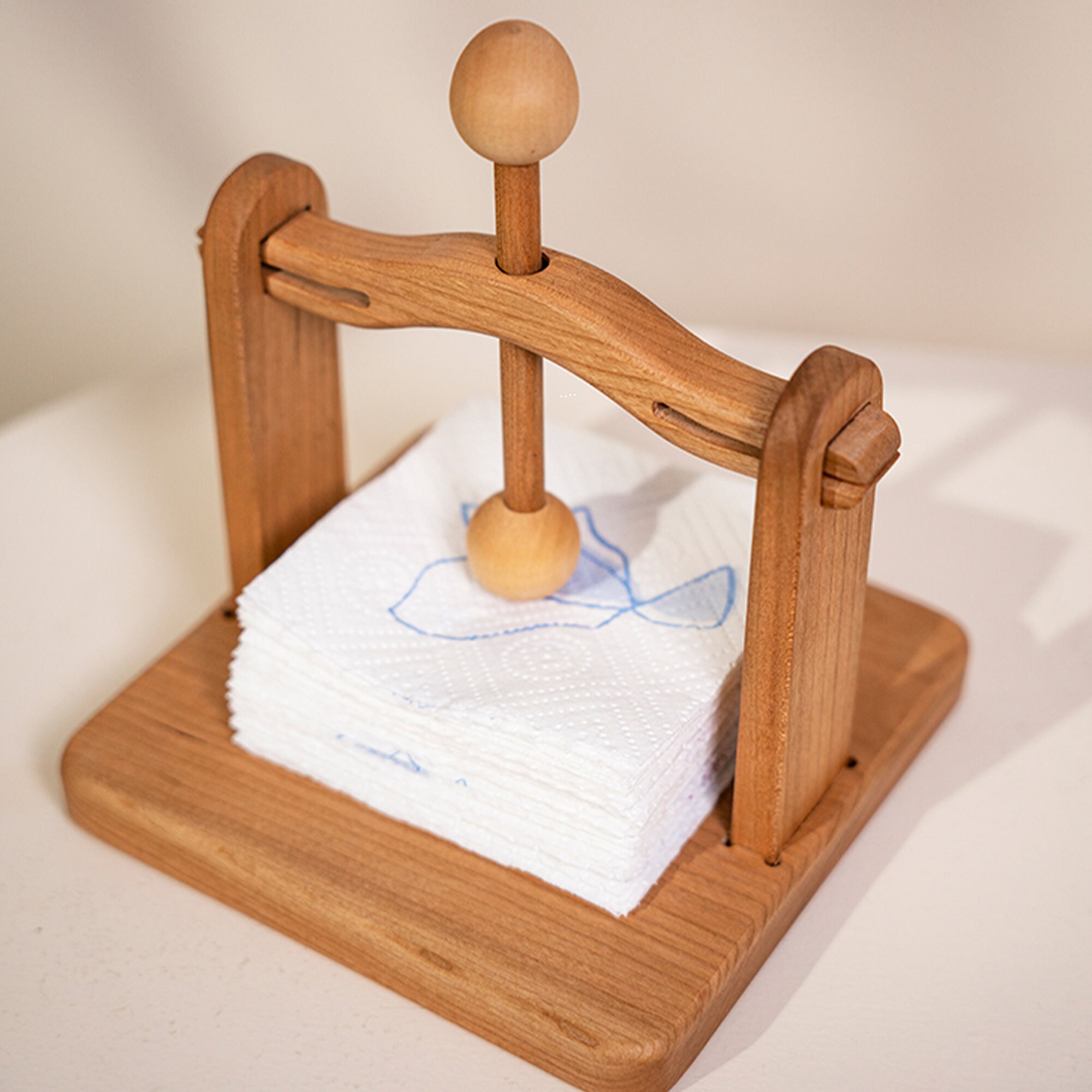Wooden Napkin Holder With Anchor Farmhouse Napkin Stand Etsy