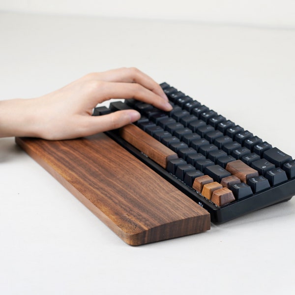 Repose-poignet de luxe personnalisé en noyer pour clavier, Repose-poignet de clavier mécanique pour soulager la douleur au clavier, Repose-poignet de jeu pour clavier