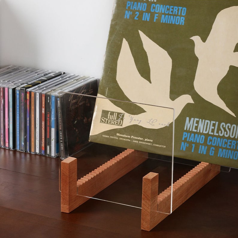 Customizable Wooden Vinyl Record Storage, Vinyl Storage Holds 22 Vinyls Records, Stylish Record Holder with 22 LP Capacity image 3