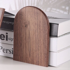 Personalized Wooden Bookends, Pair of Bookends for Shelves, Desk Book End For Heavy Duty Book, Non-Slip Bookends, Custom Book Storage image 7