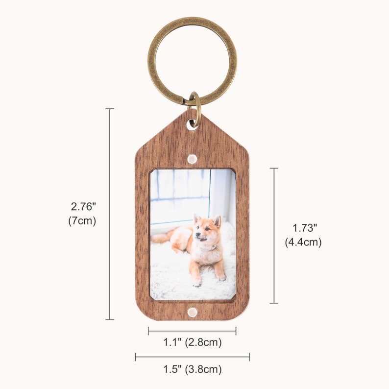 Personalized Walnut Wood Keychain with Photo Frame and Custom Message, Drive Safe Keychain, Memorial Keychain Sets for Gift image 8