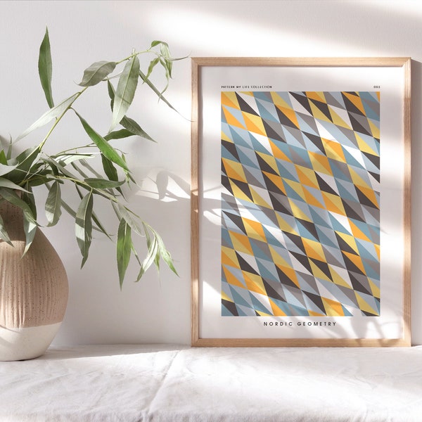 Pattern Poster | Nordic Geometry 003 | Wandkunst | Dekor | Retro | Scandinavian| Muster | Geschenkidee