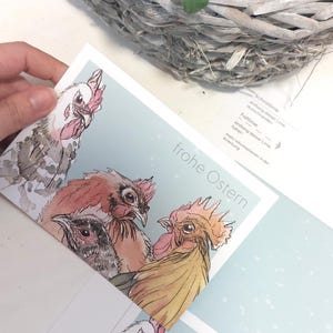 Tarjeta de Pascua con pollitos para autoimprimir