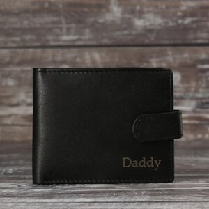 Personalised Mens Wallet,Genuine Soft Black Leather Wallet