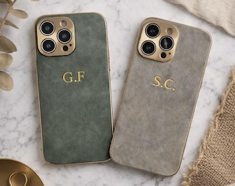 Funda de piel de cordero personalizada para iPhone 17, 16, 15, 14, 13, 12 y 11 Pro Max.