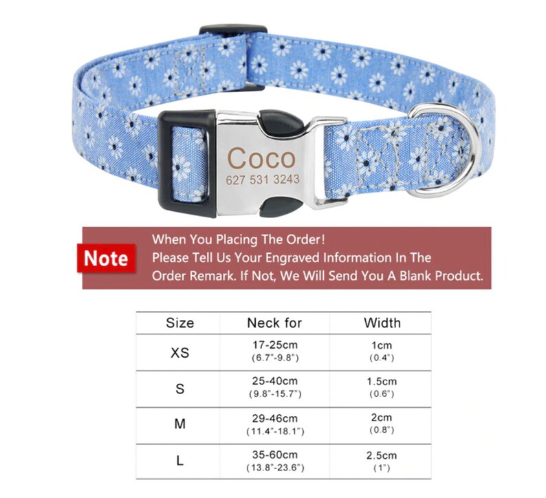 Dog Collar Personalised Dog Collar Floral Dog Collar With Etsy Australia