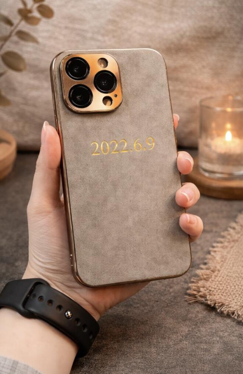 Funda de piel de cordero personalizada para iPhone 17, 16, 15, 14, 13, 12 y 11 Pro Max. imagen 5