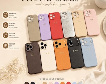 Funda de teléfono personalizada: funda de cuero con nombre personalizado para iPhone 17, 16, 15, 14, 13 y 12 Pro Max Plus